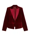 Max Mara Velvet Tuxedo Jacket In Burgundy