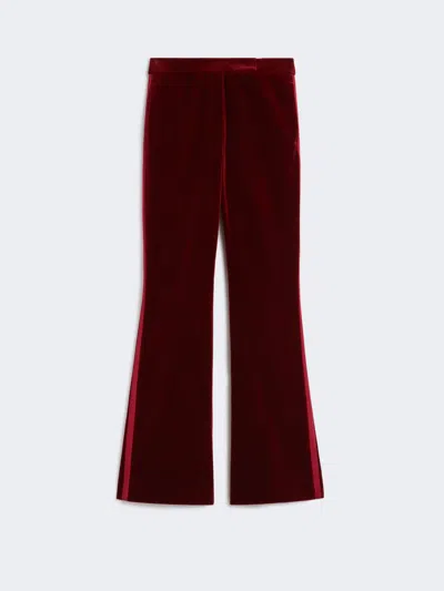 Max Mara Velvet Tuxedo Trousers In Burgundy
