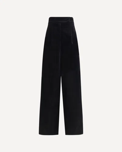Max Mara Velvet Wide Leg Pants In Black