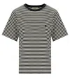 Max Mara Venaco Black White Striped T-shirt In Multi