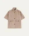 Max Mara Venerpv Cashmere Short-sleeve Cape In Neutral