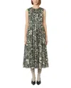 Max Mara Venic Print Pleated Cotton Voile Dress In Multi