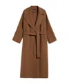 Max Mara Cles Belted Wool-blend Coat In Brown