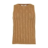 Max Mara Venusia Linen Knitted Tank Top In Brown