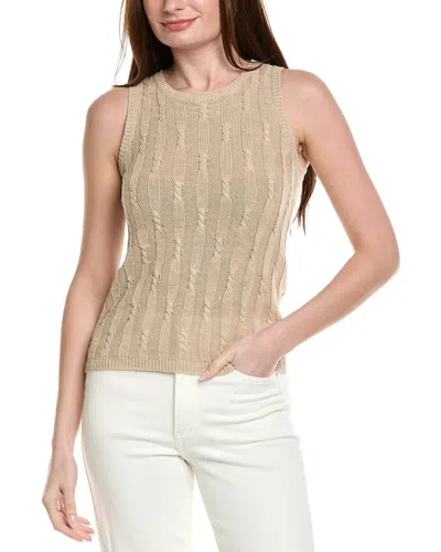 Max Mara Venusia Linen Tank Top In Brown