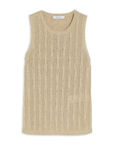 Max Mara Venusia Sleeveless Linen Sweater In Sand