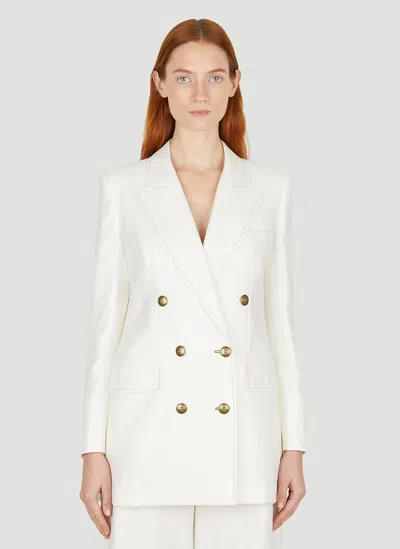 Max Mara Verace Double Breasted Blazer In White