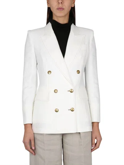 Max Mara Verace Double-breasted Wool Jacket In White