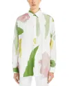 Max Mara Verace Abstract-print Long-sleeve Shirt In White
