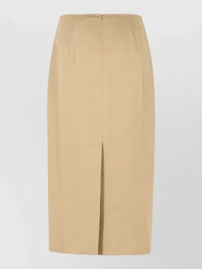 Max Mara Veranda Diagonal Slim High Waist Skirt In Neutral