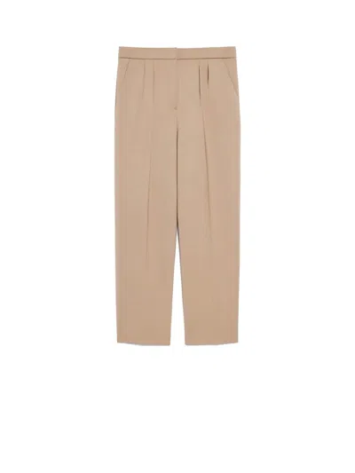 Max Mara Verbano Slim-fit Stretch-wool Trousers In Brown