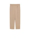 Max Mara Slim-fit Stretch-wool Trousers With Double Pleats In Nocciola