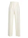 Max Mara Verbano Slim-fit Stretch-wool Trousers In White