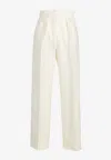 Max Mara Verbano Slim-fit Stretch-wool Trousers In White