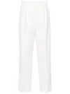 Max Mara Elasticated-waist Straight Trousers In Neutrals