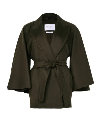 Max Mara Verna Belted Coat In Green