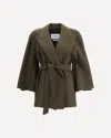 Max Mara Camel-wool Belted Coat In Green