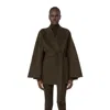 Max Mara Verna Belted Camel Hair Coat In Green