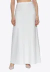 Max Mara Vernice Logo Flared Maxi Skirt In White