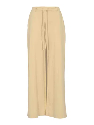 Max Mara Verres Palazzo Trousers In Stretch Fabric In Neutral