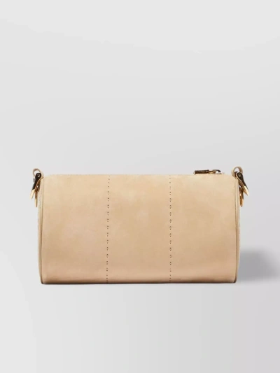 Max Mara Versatile Leather Crossbody Bag With Adjustable Strap In Cream