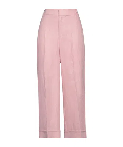 Max Mara Versatile Minimalist Solid Color Casual Pants In Pink
