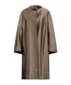 Max Mara Versatile Printed Coat In Burgundy