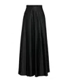 Max Mara Versatile Solid Taffeta Skirt In Black