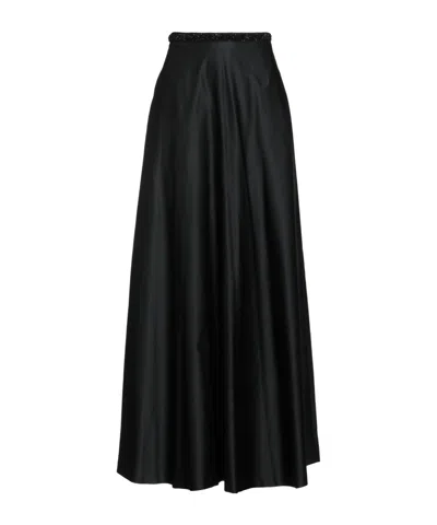Max Mara Versatile Solid Taffeta Skirt In Black