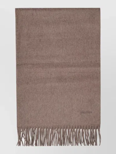 Max Mara Versatile Stole Scarf Shawl Fringed Edges In Brown
