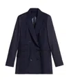 Max Mara Vertical Striped Suit Jacket In Blue