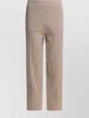 Max Mara Vertical Striped Trousers Elastic Waistband In Brown