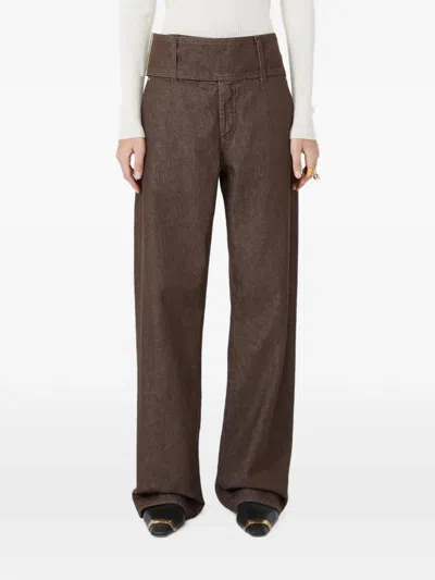 Max Mara Vertice Wide-leg Jeans In Brown