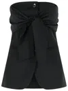 Max Mara Virgin Wool Strapless Waistcoat In Black