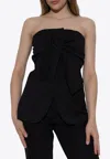Max Mara Veruska Blazer-inspired Bustier Top In Black