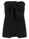 Max Mara Womens Black Veruska Strapless Wool Corset Top In Black
