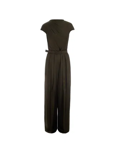 Max Mara Vespa Belted Jumpsuit In Green
