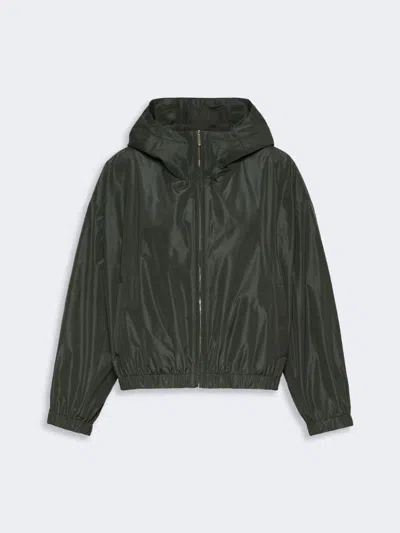 Max Mara Veste À Capuche En Taffetas Déperlant In Green