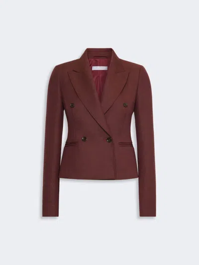 Max Mara Veste À Double Boutonnage En Laine Effet Denim In Rouille