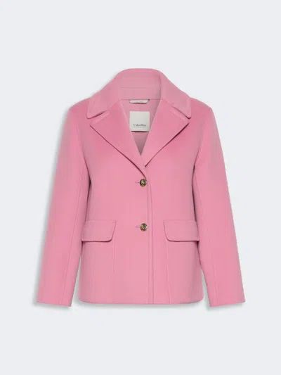 Max Mara Veste À Simple Boutonnage En Drap De Laine In Pink