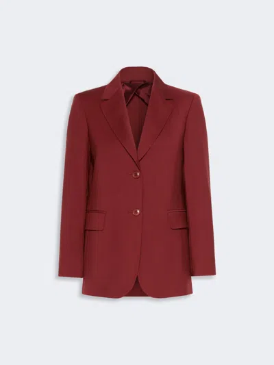 Max Mara Veste À Simple Boutonnage En Toile De Laine In Red