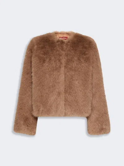 Max Mara Veste Boxy En Tissu À La Texture Douce In Brown