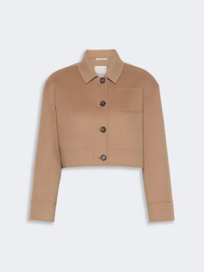 Max Mara Veste Courte En Drap De Laine In Brown