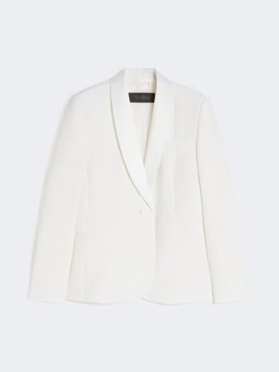 Max Mara Veste De Smoking En Cady In White