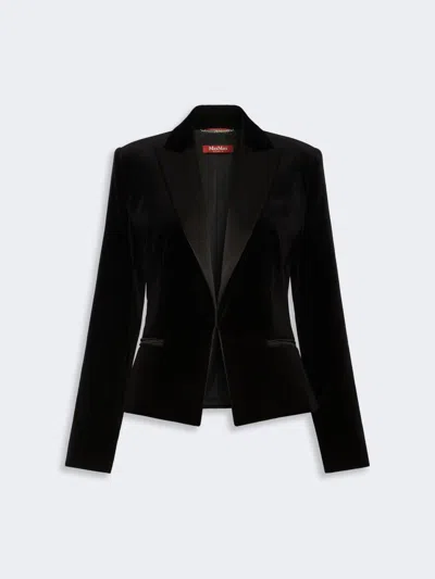 Max Mara Veste De Smoking En Velours In Noir