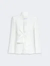 Max Mara Waist Defining Tailored Jacket Tie In White