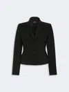 Max Mara Studio Fitted Technical Cady Blazer In Black