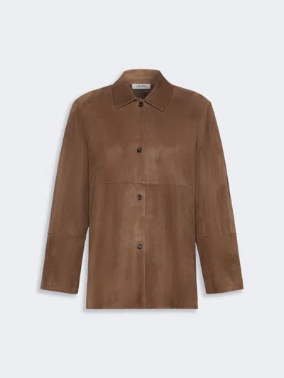 Max Mara Veste En Cuir Suédé In Brown