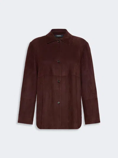 Max Mara Veste En Cuir Suédé In Burgundy