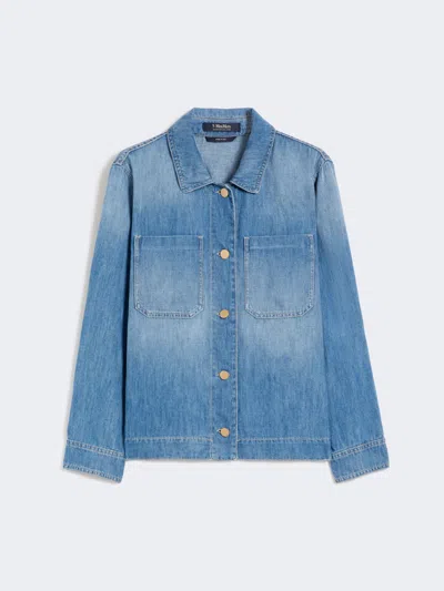 Max Mara Veste En Denim De Coton Et Lin In Blue
